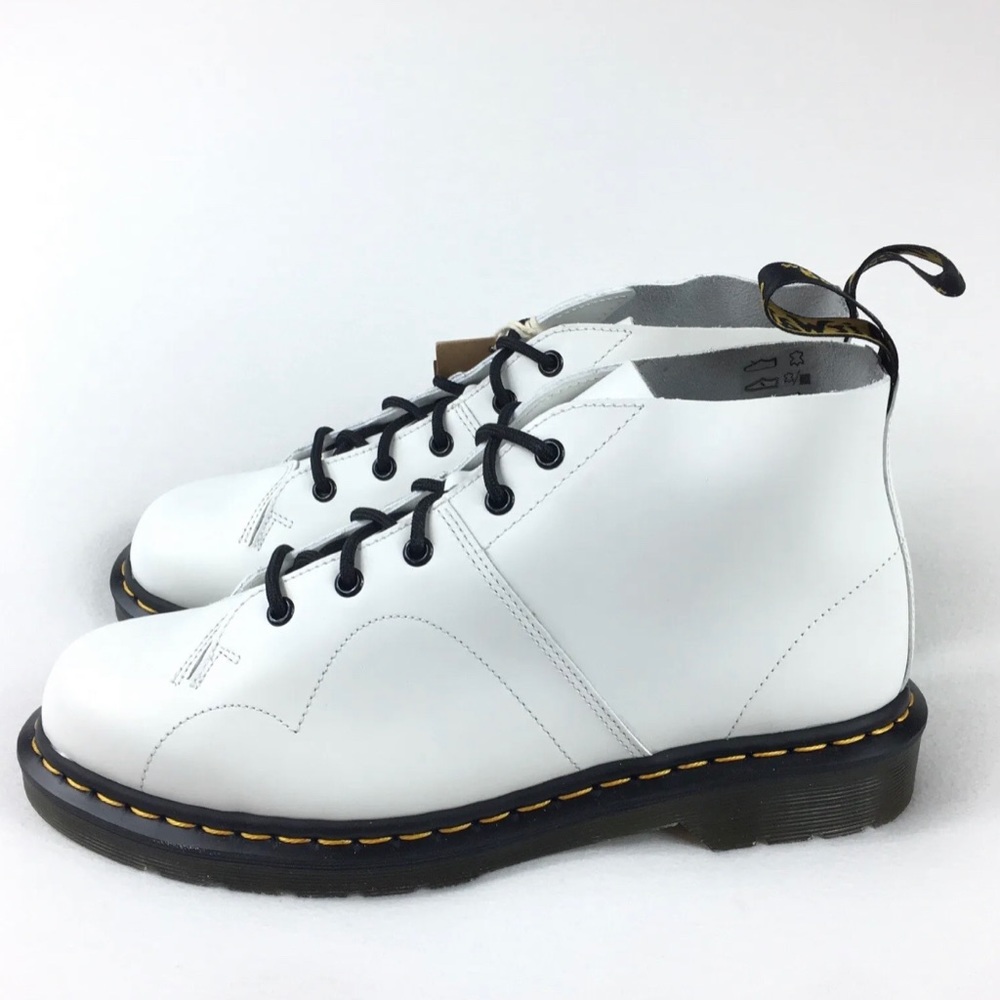 Dr. Martens Church Smooth Leather Monkey Boots White Mens 11 Womens 12 new